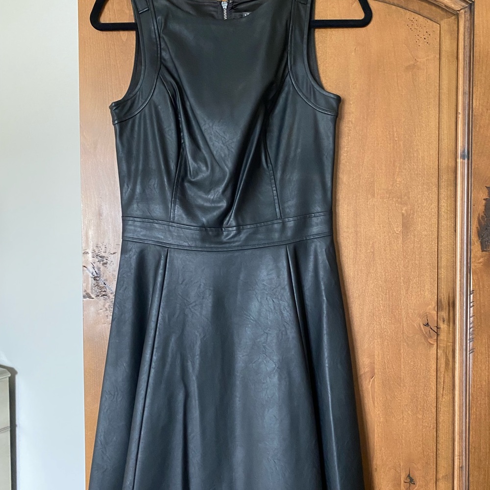 Black leather dress